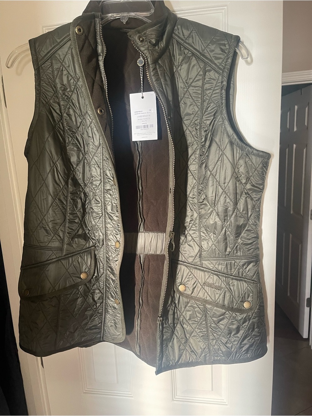 Barbour Quilted Olive Green Women’s Vest Jacket